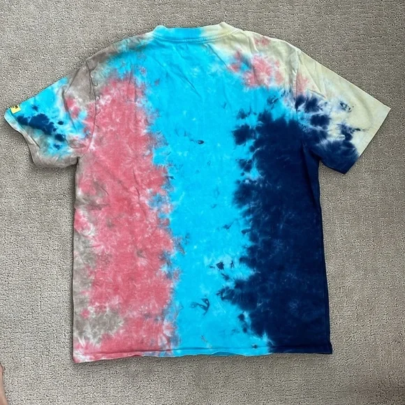 GUESS Tie-Dye T-Shirt - Blue, Pink, Gray - Picture 2 of 6
